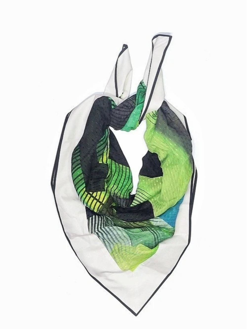 Y-3 All Over Print Scarf in Acid Yellow/Sonic Ink